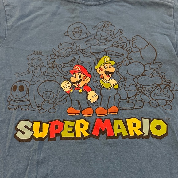 Nintendo Super Mario Blue Long Sleeve Shirt - Picture 3 of 5